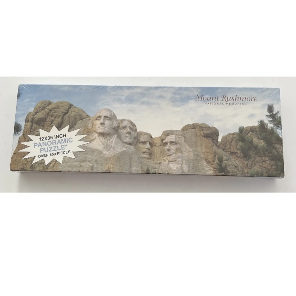 Mount Rushmore National Memorial 11.5”x35.5” Panoramic Jigsaw 500 pcs used